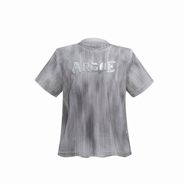 Silver-Finish Logo Padded-Shoulder T-Shirt - COPPING THREADS - Argue Culture