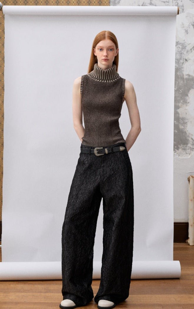 Silver Glossy Crinkle Wide - Leg Pants - COPPING THREADS - CT Select