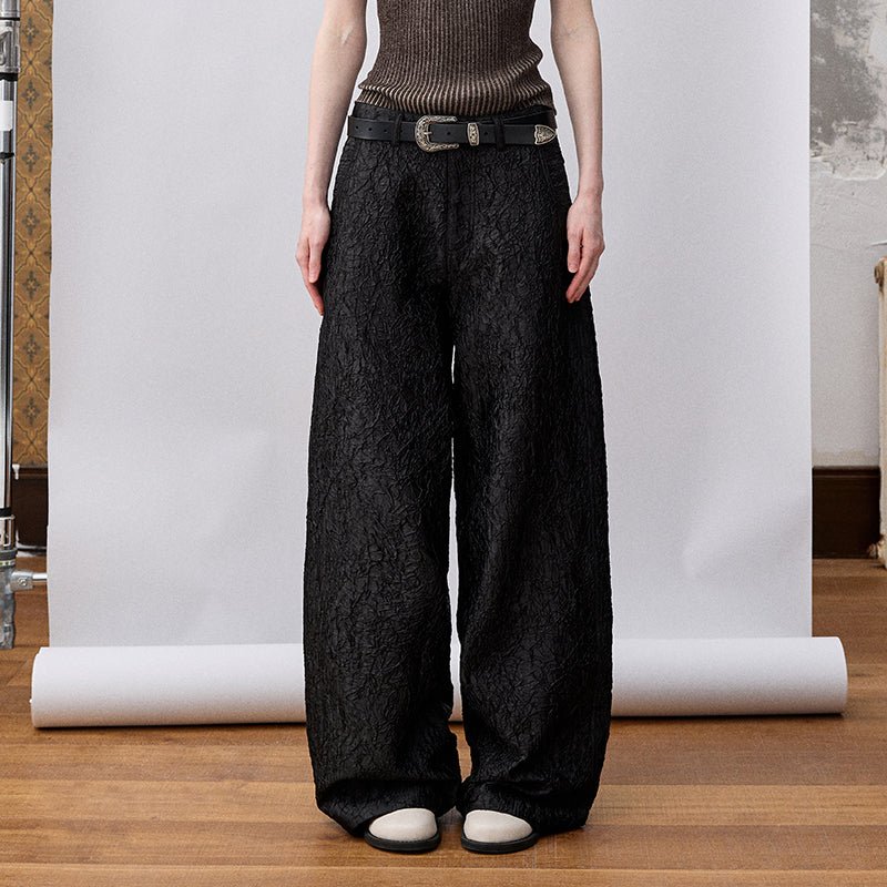 Silver Glossy Crinkle Wide - Leg Pants - COPPING THREADS - CT Select