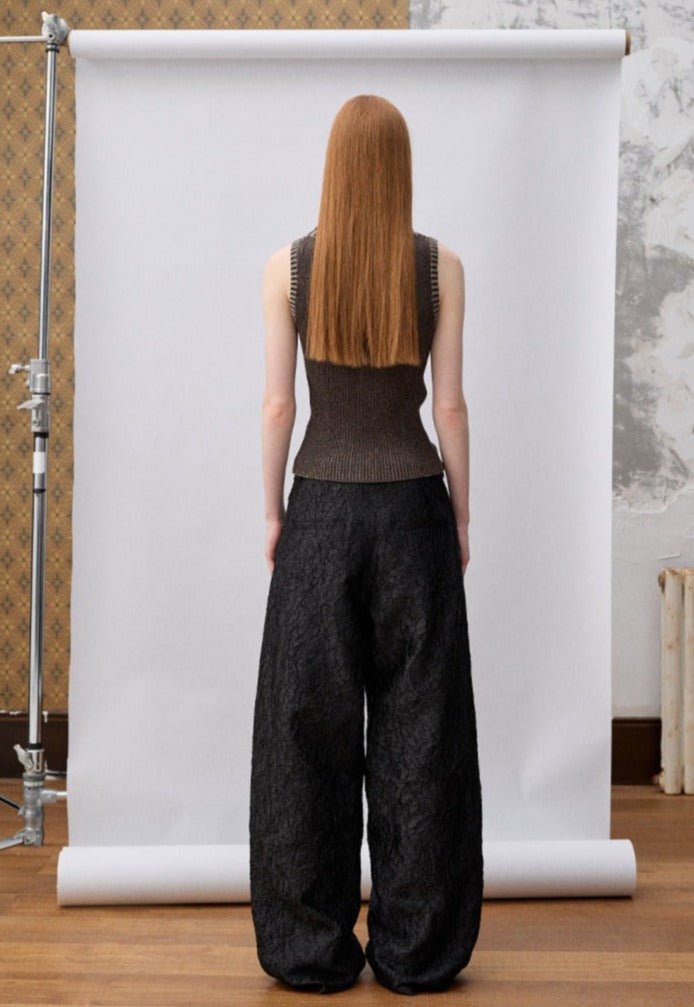 Silver Glossy Crinkle Wide - Leg Pants - COPPING THREADS - CT Select