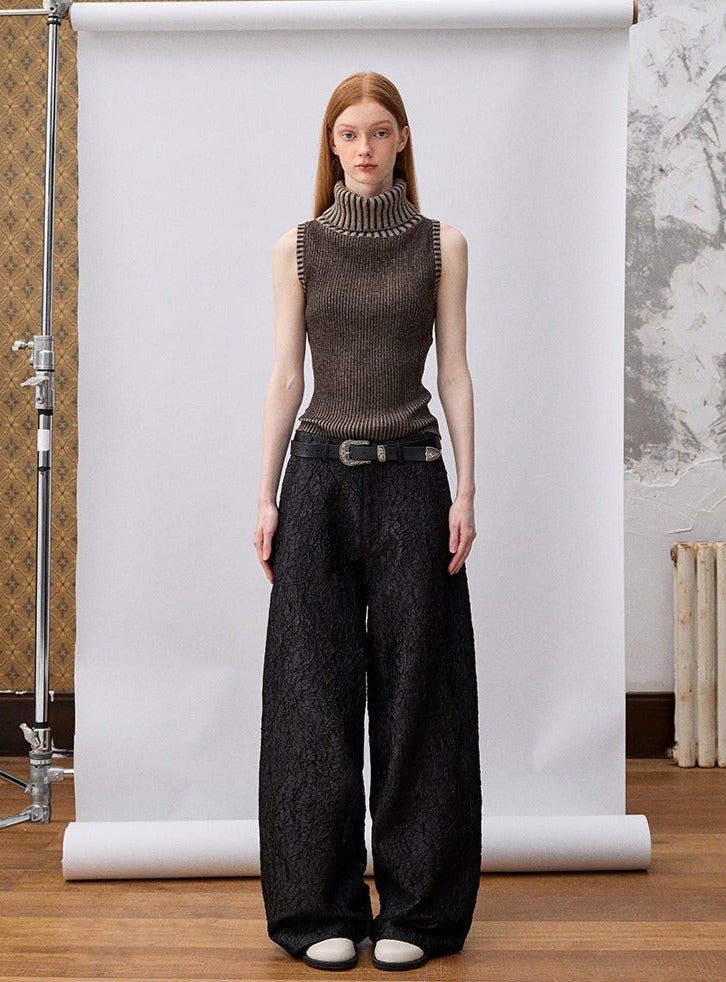 Silver Glossy Crinkle Wide - Leg Pants - COPPING THREADS - CT Select