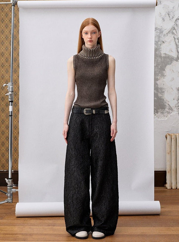 Silver Glossy Crinkle Wide - Leg Pants - COPPING THREADS - CT Select