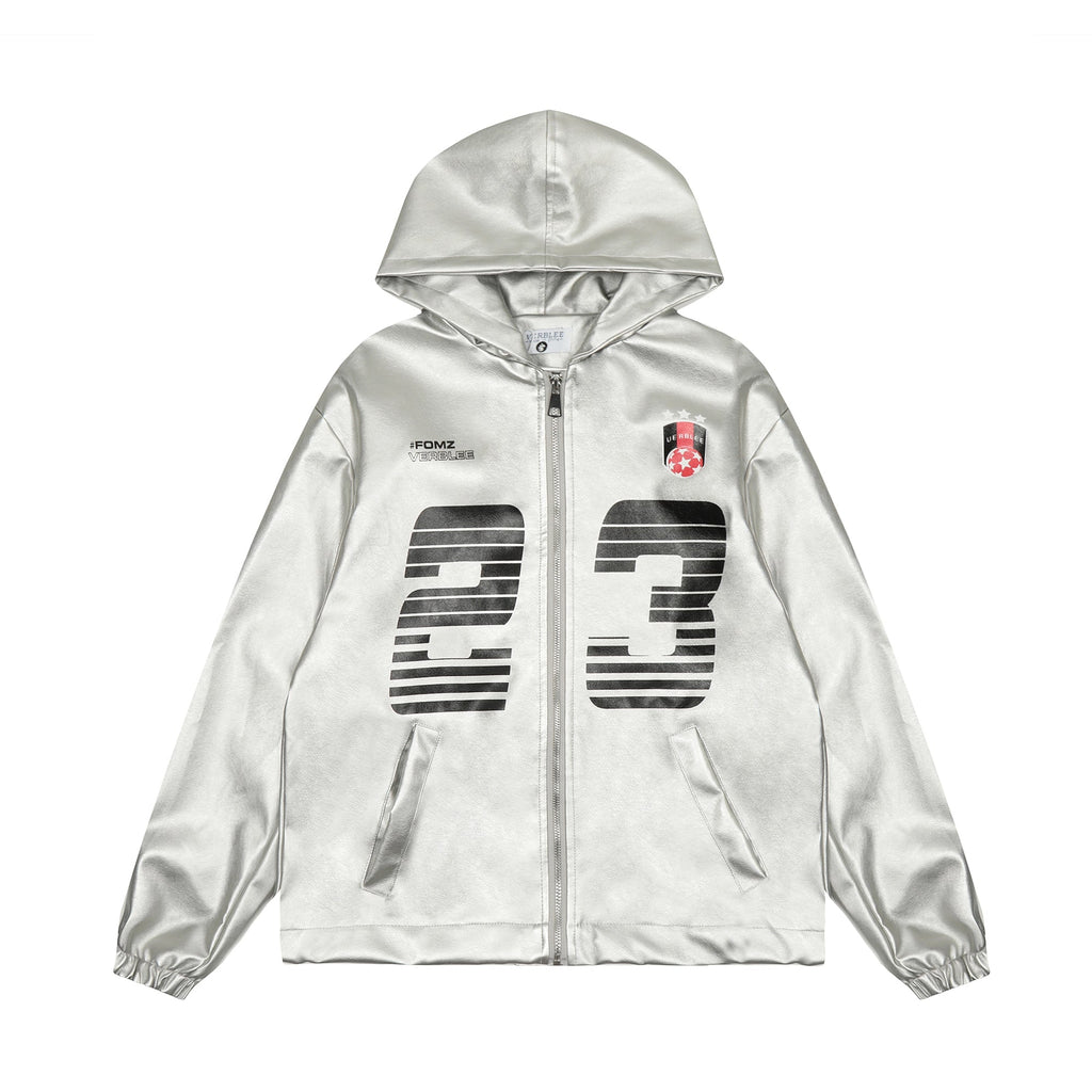 Silver PU Leather Racing Jacket - COPPING THREADS - CHICISLAND