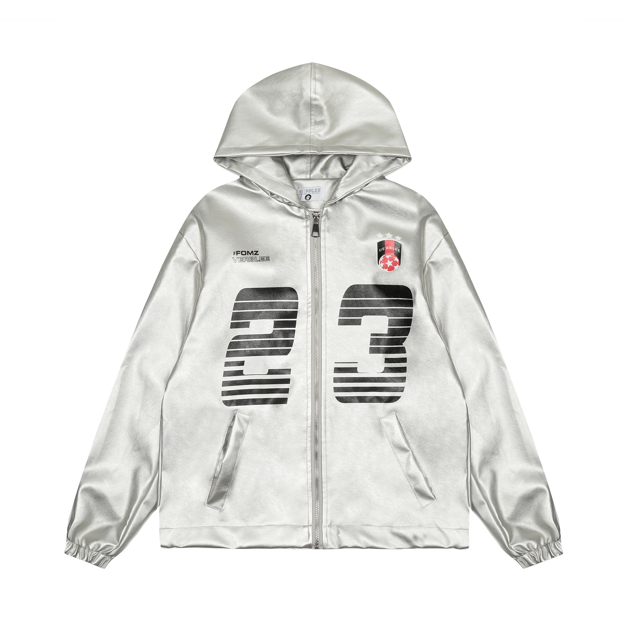 Silver PU Leather Racing Jacket - COPPING THREADS - CHICISLAND