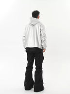 Silver PU Leather Racing Jacket - COPPING THREADS - CHICISLAND