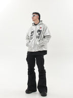 Silver PU Leather Racing Jacket - COPPING THREADS - CHICISLAND