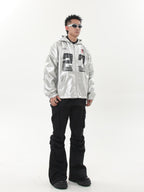 Silver PU Leather Racing Jacket - COPPING THREADS - CHICISLAND