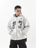 Silver PU Leather Racing Jacket - COPPING THREADS - CHICISLAND