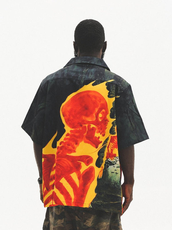 Skull Print Short Sleeve Shirt - COPPING THREADS - CT Select