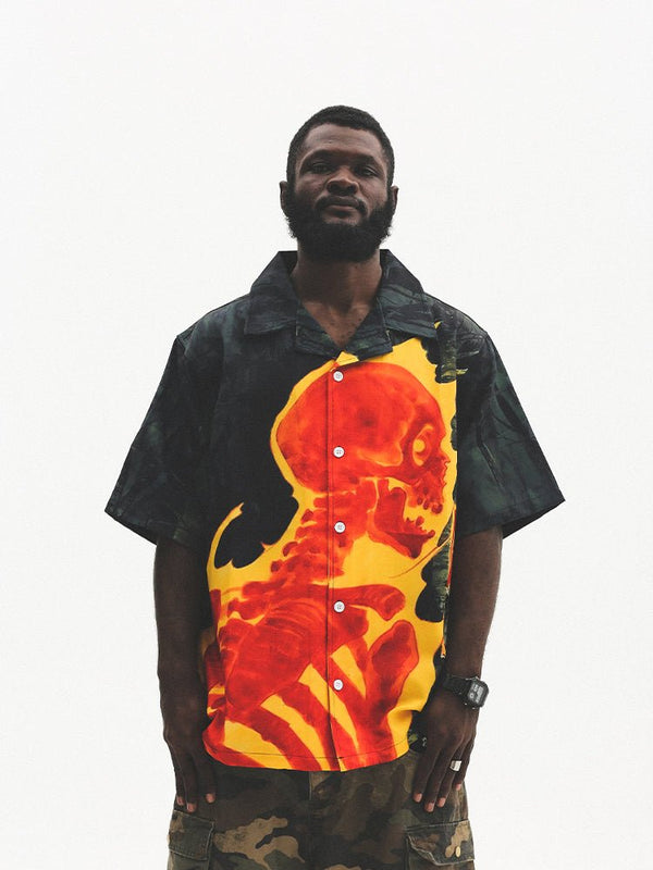 Skull Print Short Sleeve Shirt - COPPING THREADS - CT Select
