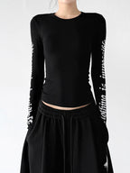Sleeve-Print Long-Sleeve Top - CT66247 - COPPING THREADS - CT ORIGINALS