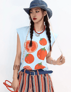 Sleeveless Tomato Print Tank Top - COPPING THREADS - Yokuku