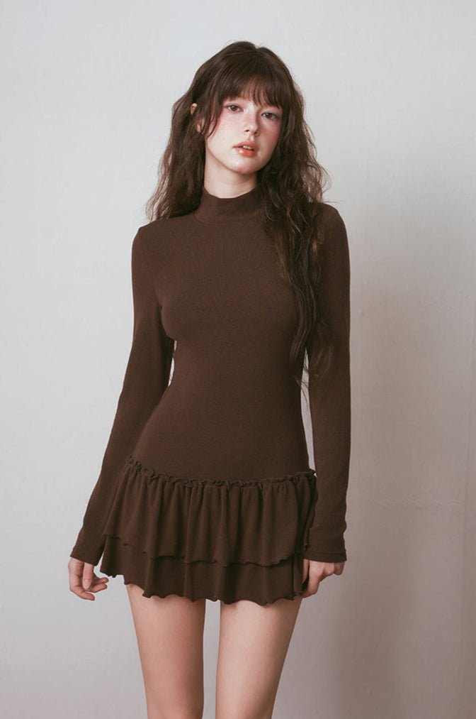 Slim Fit High Ruffled Hem Dress - COPPING THREADS - CHICISLAND