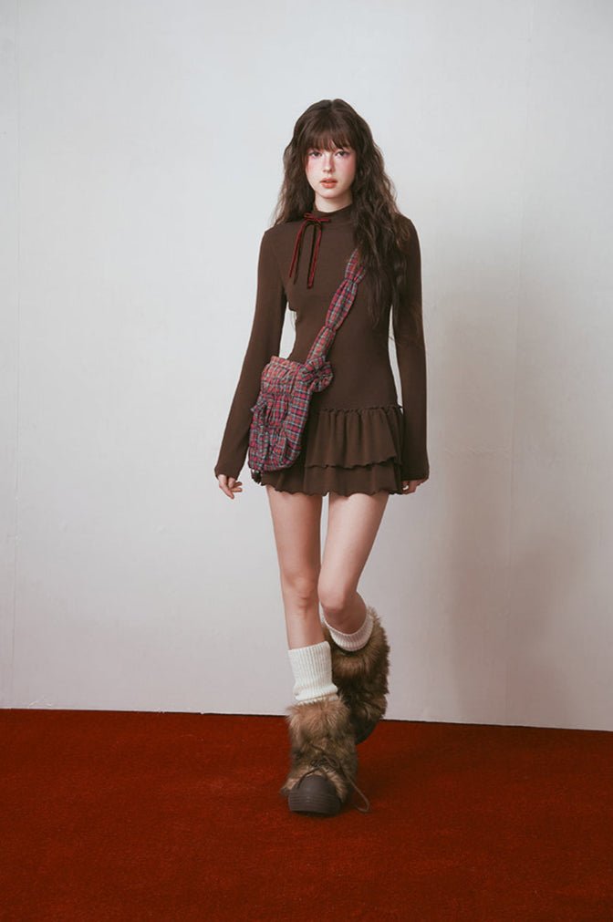 Slim Fit High Ruffled Hem Dress - COPPING THREADS - CHICISLAND