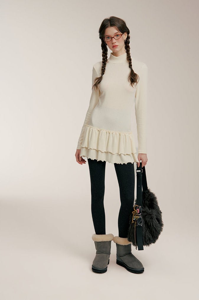 Slim Fit High Ruffled Hem Dress - COPPING THREADS - CHICISLAND