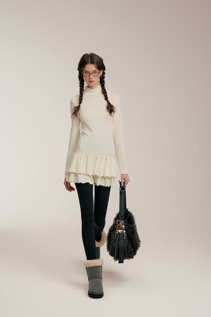 Slim Fit High Ruffled Hem Dress - COPPING THREADS - CHICISLAND