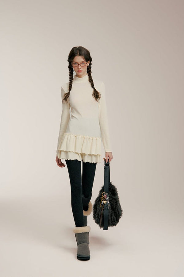 Slim Fit High Ruffled Hem Dress - COPPING THREADS - CHICISLAND