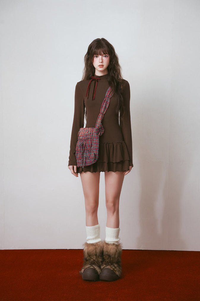 Slim Fit High Ruffled Hem Dress - COPPING THREADS - CHICISLAND