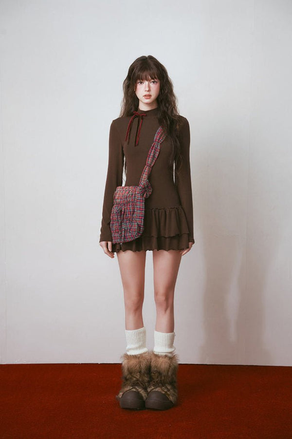Slim Fit High Ruffled Hem Dress - COPPING THREADS - CHICISLAND