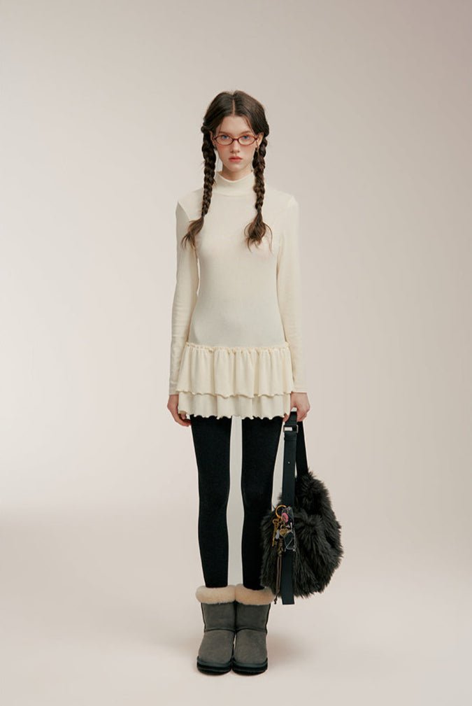 Slim Fit High Ruffled Hem Dress - COPPING THREADS - CHICISLAND