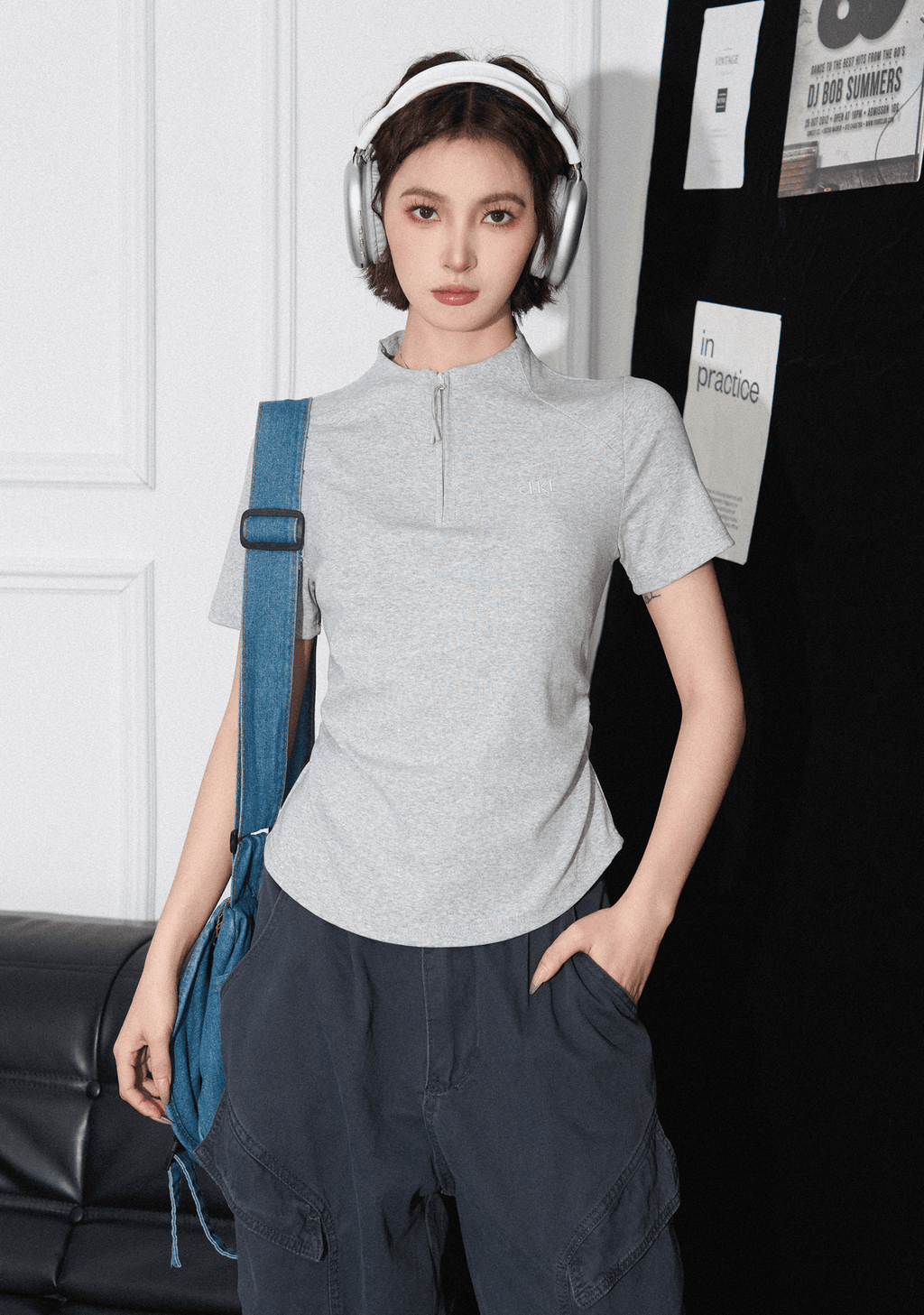 Slim Fit Zip Mock Neck Tee - COPPING THREADS - CT Select