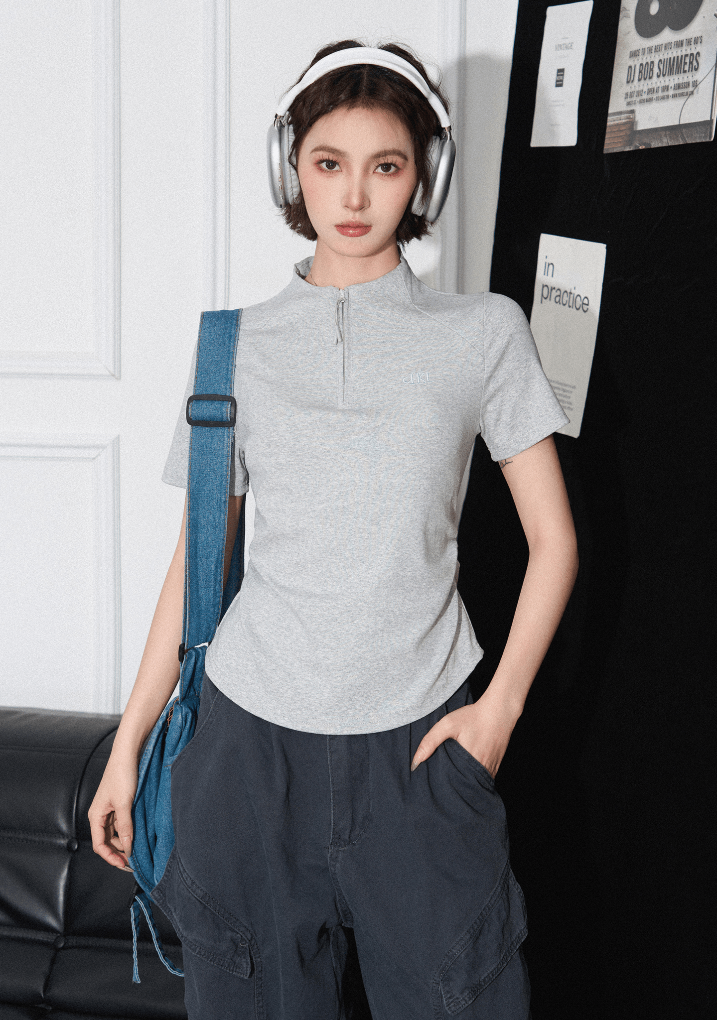 Slim Fit Zip Mock Neck Tee - COPPING THREADS - CT Select