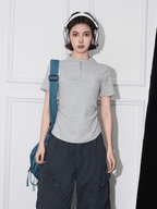 Slim Fit Zip Mock Neck Tee - COPPING THREADS - CT Select