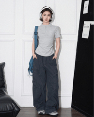 Slim Fit Zip Mock Neck Tee - COPPING THREADS - CT Select