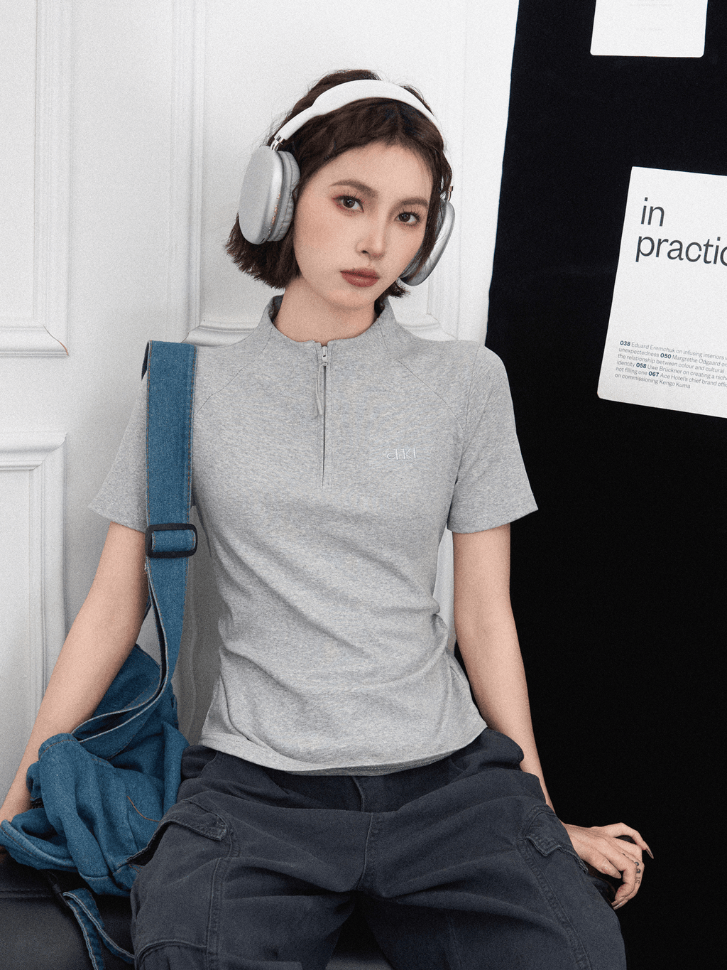 Slim Fit Zip Mock Neck Tee - COPPING THREADS - CT Select