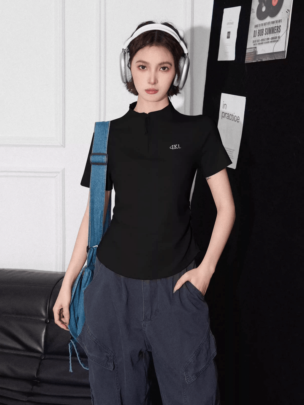 Slim Fit Zip Mock Neck Tee - COPPING THREADS - CT Select