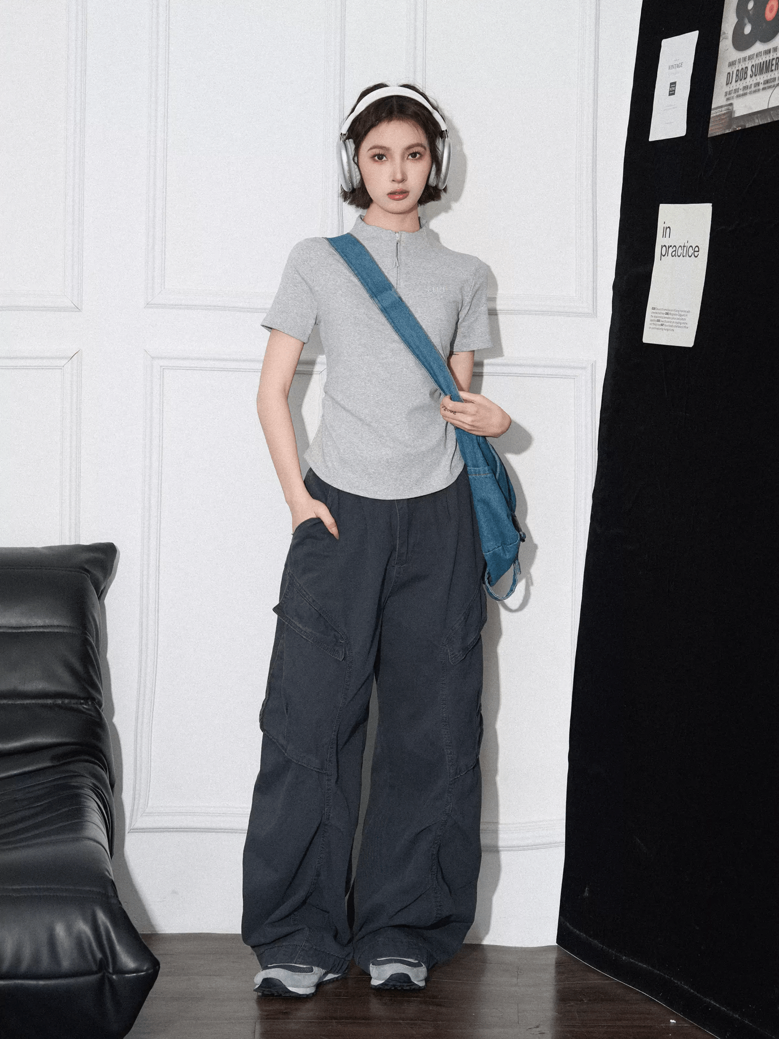 Slim Fit Zip Mock Neck Tee - COPPING THREADS - CT Select