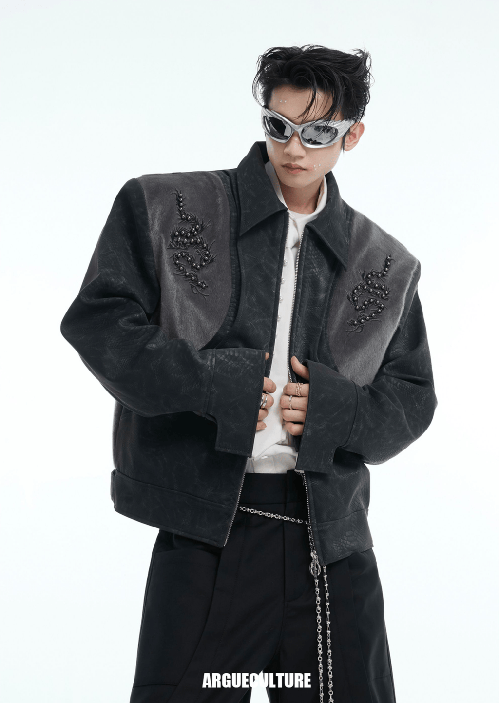 Snake - Eye Spine Motif Biker Jacket - COPPING THREADS - ArguE CulturE