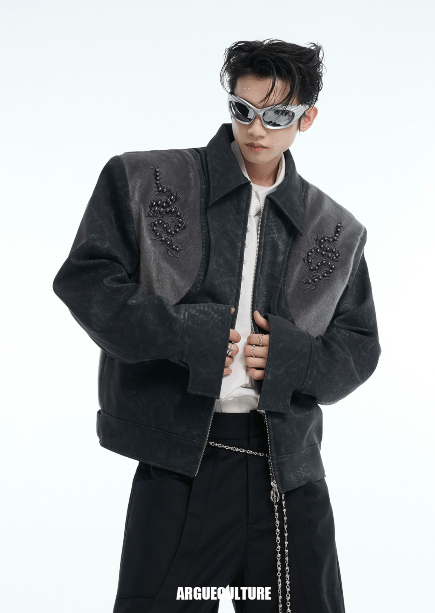 Snake - Eye Spine Motif Biker Jacket - COPPING THREADS - ArguE CulturE