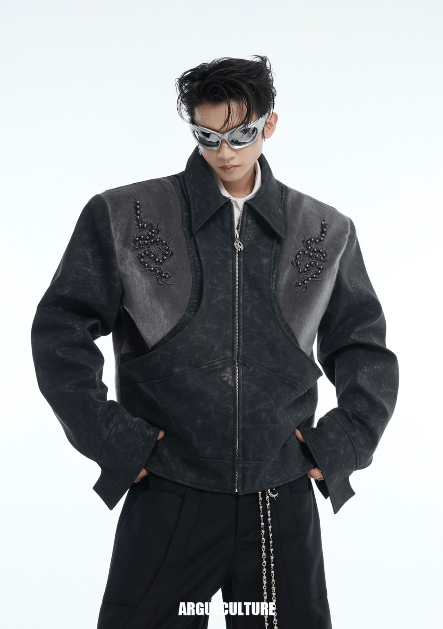 Snake - Eye Spine Motif Biker Jacket - COPPING THREADS - ArguE CulturE