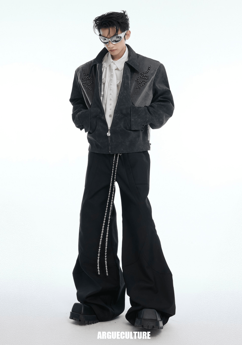 Snake - Eye Spine Motif Biker Jacket - COPPING THREADS - ArguE CulturE