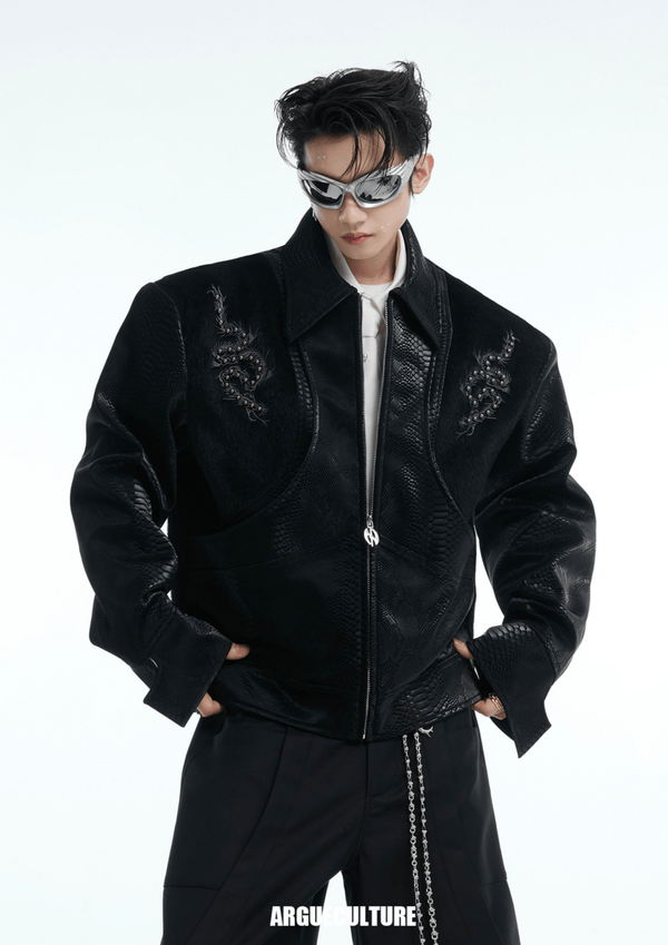 Snake - Eye Spine Motif Biker Jacket - COPPING THREADS - ArguE CulturE