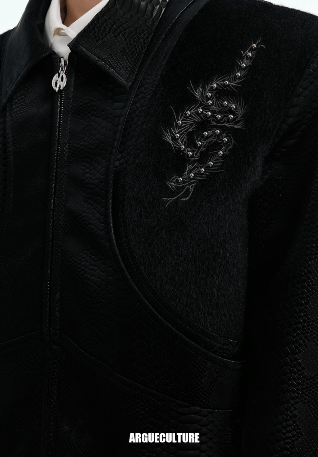 Snake - Eye Spine Motif Biker Jacket - COPPING THREADS - ArguE CulturE