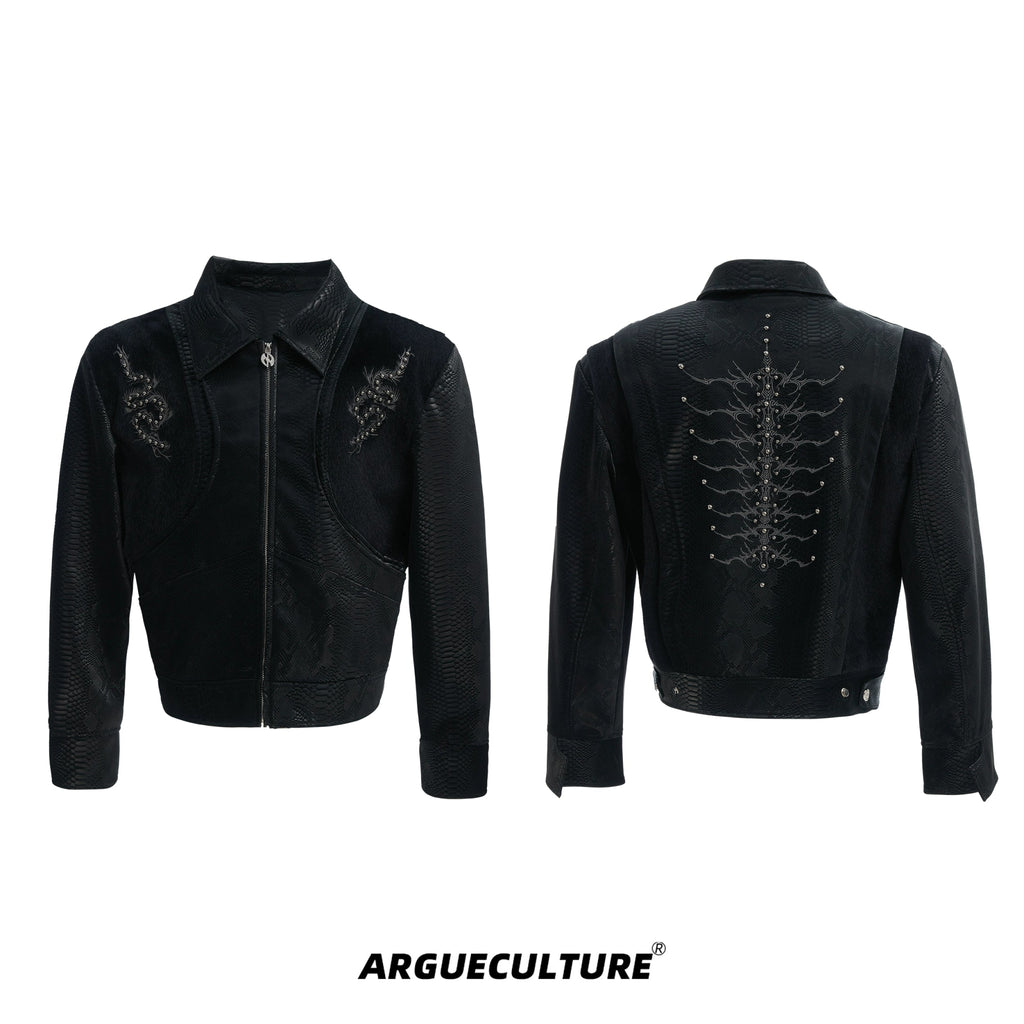 Snake - Eye Spine Motif Biker Jacket - COPPING THREADS - ArguE CulturE