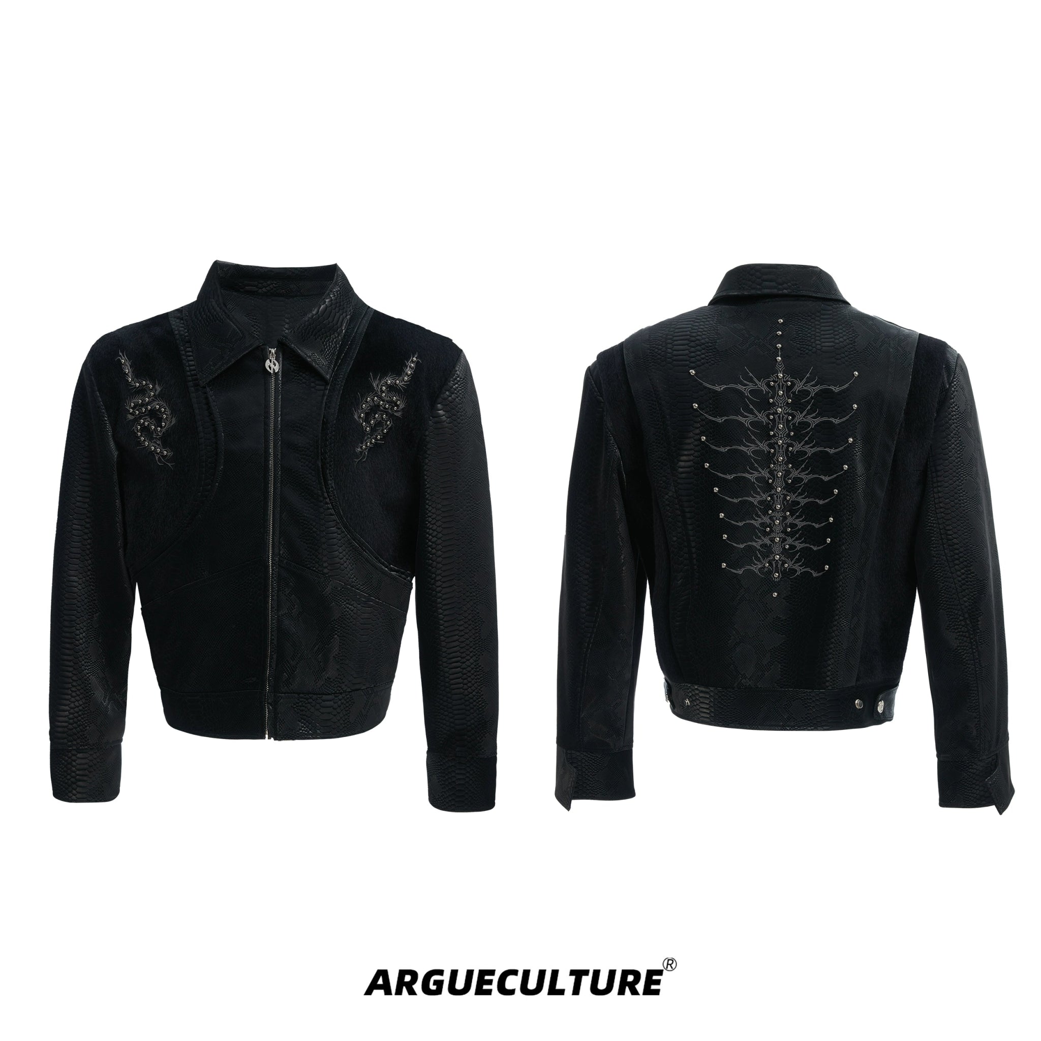 Snake - Eye Spine Motif Biker Jacket - COPPING THREADS - ArguE CulturE