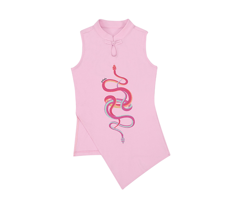 Snake Print Qipao - Inspired Sleeveless Tank - COPPING THREADS - Yokuku