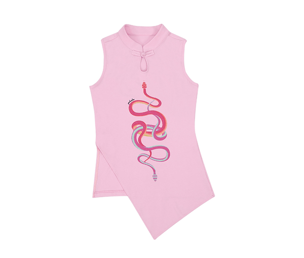 Snake Print Qipao - Inspired Sleeveless Tank - COPPING THREADS - Yokuku