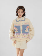 Snowman Print Shawl Collar Knit Sweater - COPPING THREADS - CT Select