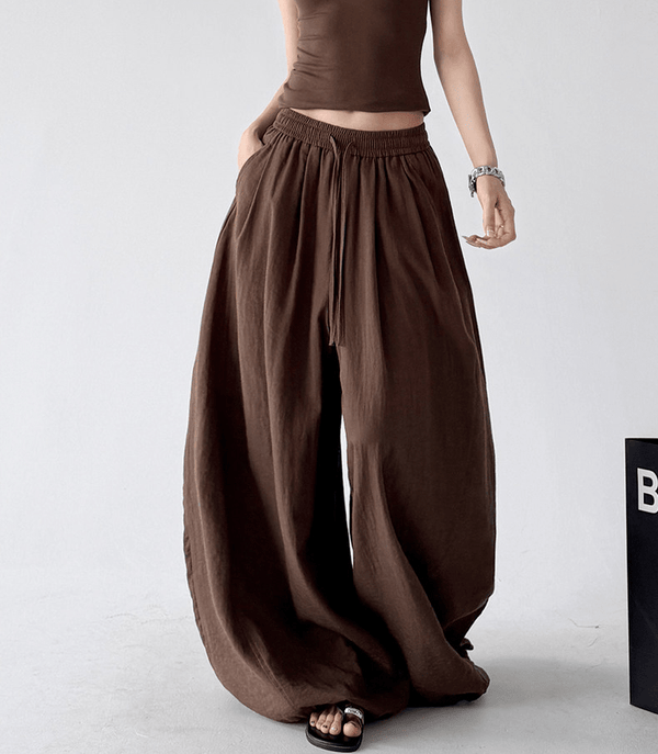 Soft Drape Linen-Blend Wide Leg Pants - CT6234 - COPPING THREADS - CT Select