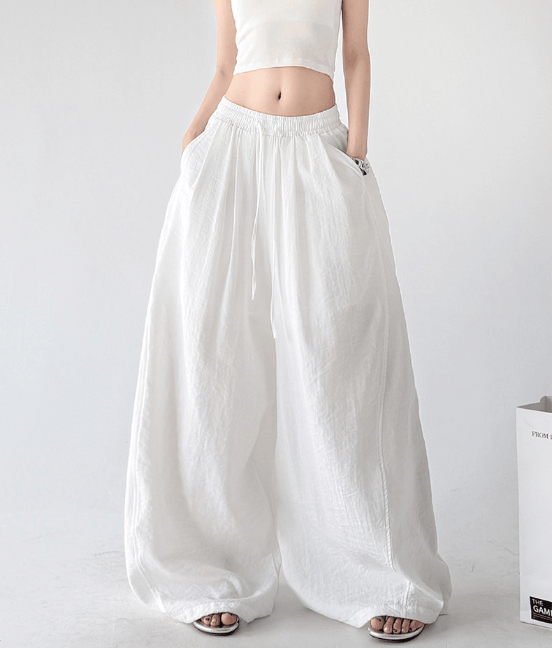 Soft Drape Linen-Blend Wide Leg Pants - CT6234 - COPPING THREADS - CT Select