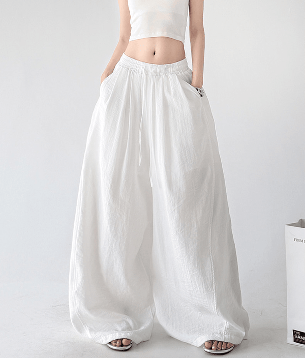 Soft Drape Linen-Blend Wide Leg Pants - CT6234 - COPPING THREADS - CT Select