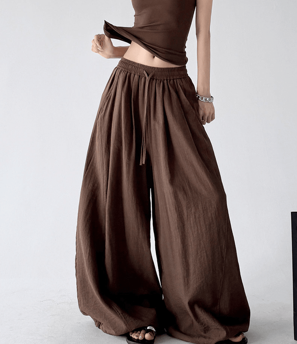 Soft Drape Linen-Blend Wide Leg Pants - CT6234 - COPPING THREADS - CT Select
