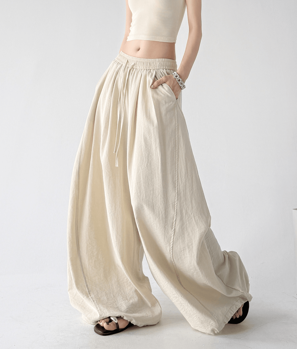 Soft Drape Linen-Blend Wide Leg Pants - CT6234 - COPPING THREADS - CT Select