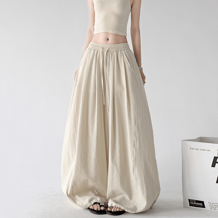 Soft Drape Linen-Blend Wide Leg Pants - CT6234