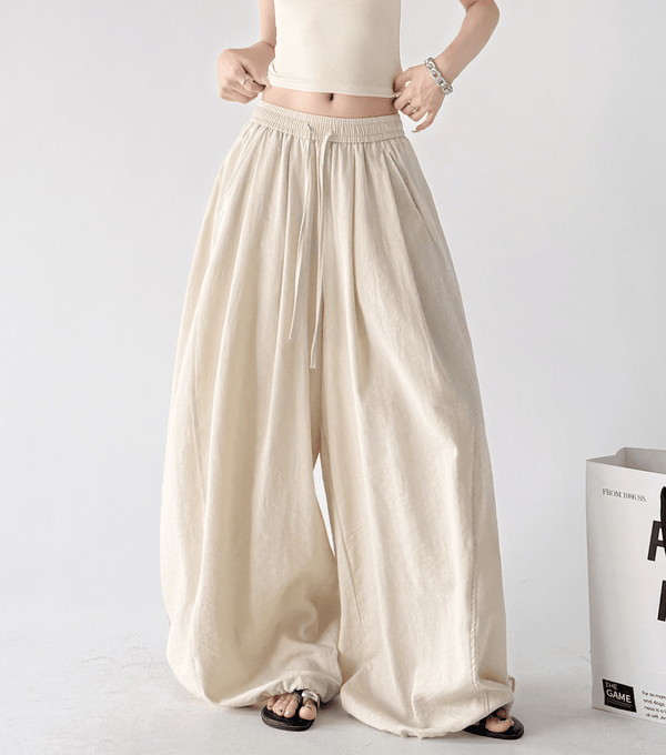 Soft Drape Linen-Blend Wide Leg Pants - CT6234 - COPPING THREADS - CT Select