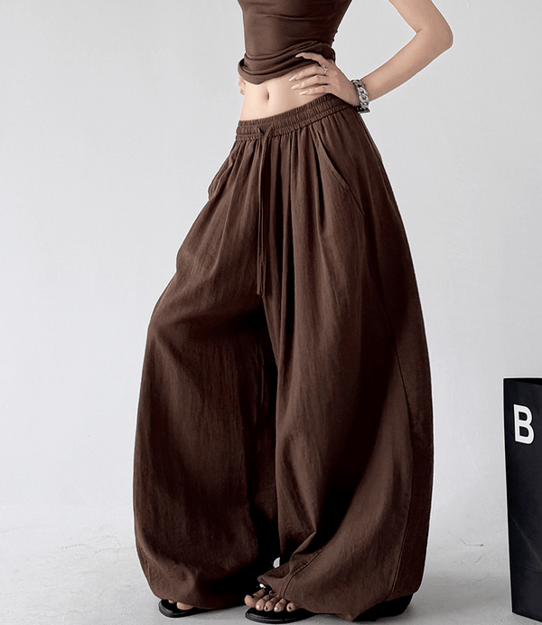 Soft Drape Linen-Blend Wide Leg Pants - CT6234 - COPPING THREADS - CT Select